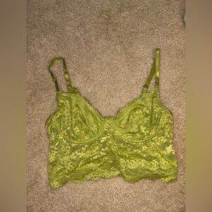 Lime green wired bralette size medium